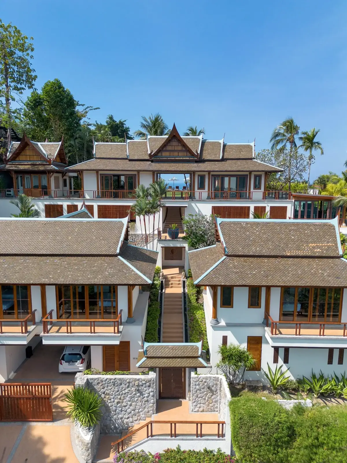 Aerial entrance view of the estate
