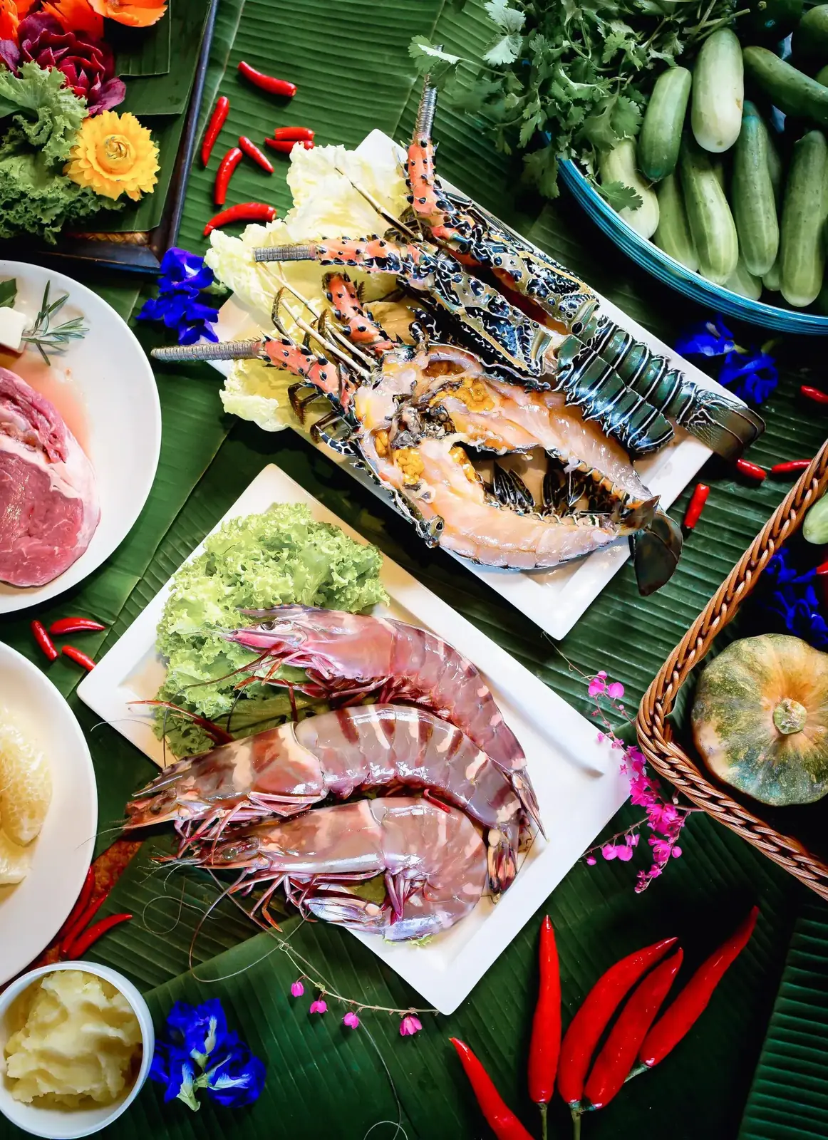 Fresh seafood selection by the private chef