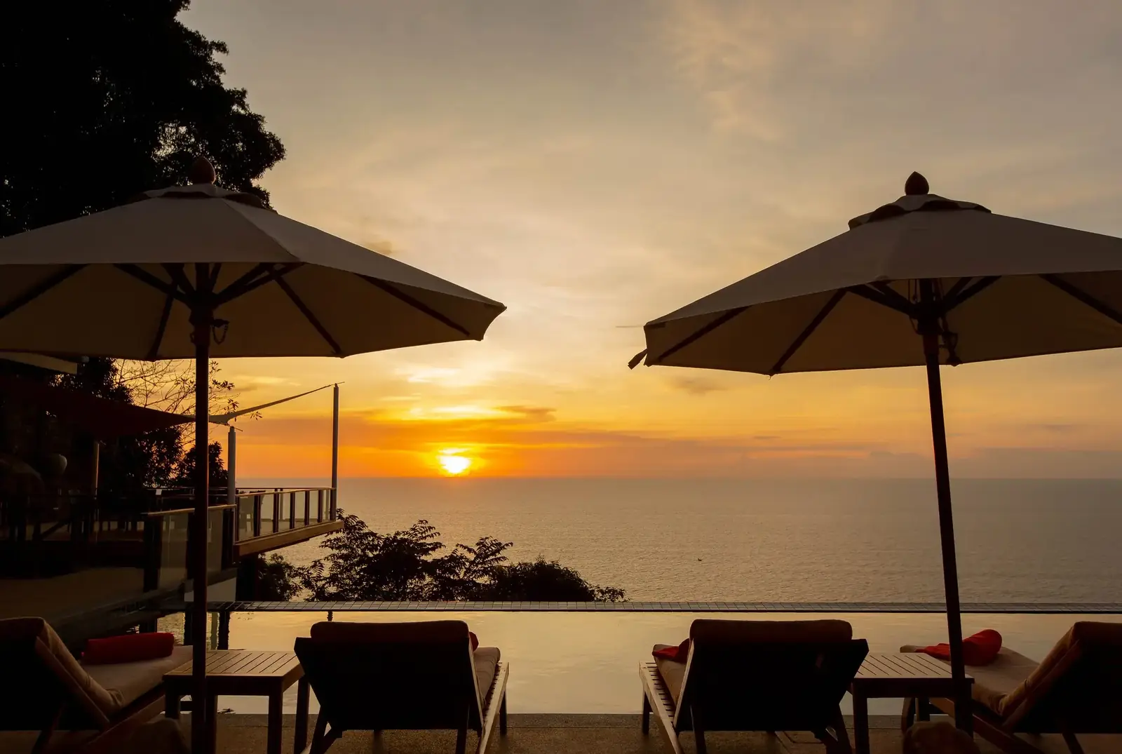 Sunset over the Andaman Sea from the pool deck